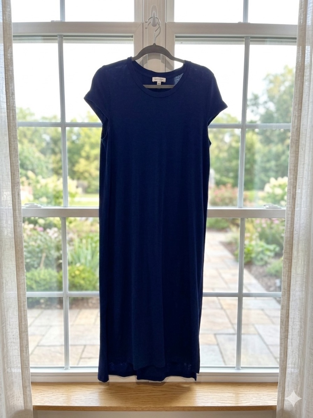 Jessica Simpson Navy Short-Sleeve Midi T-Shirt Dress